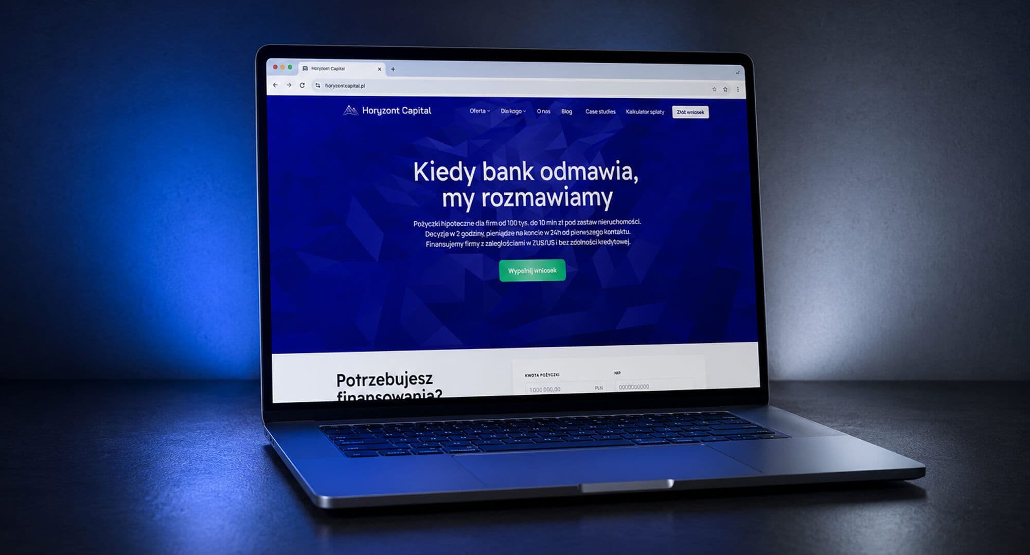 Horyzont Capital — kadr karty projektu zrealizowanego przez Boring Owl
