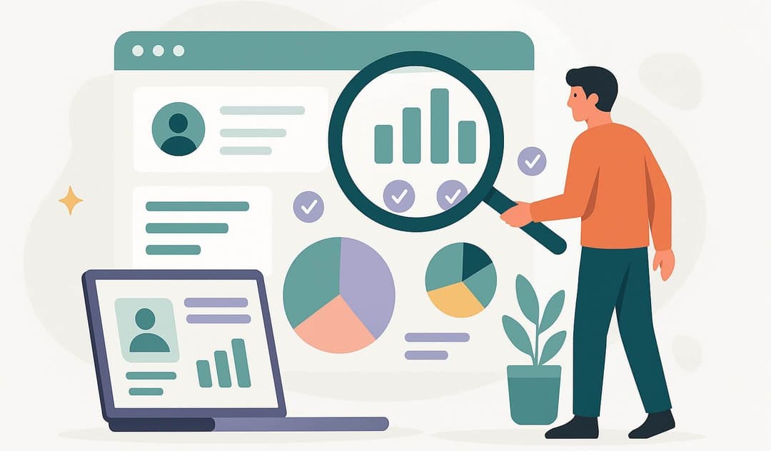 ekran komputera z wykresami, Supermetrics