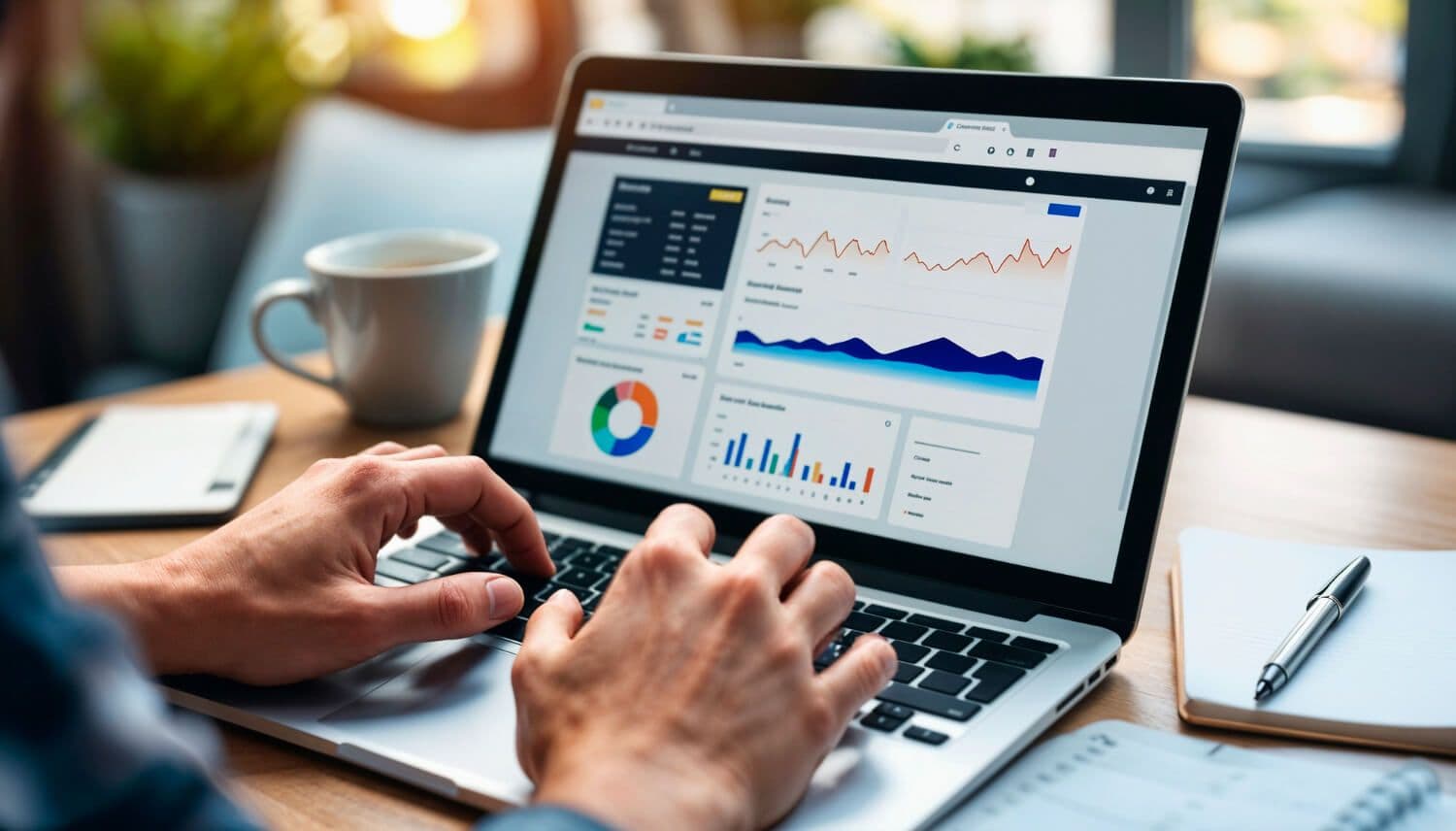 ekran laptopa z dashboardem na nim