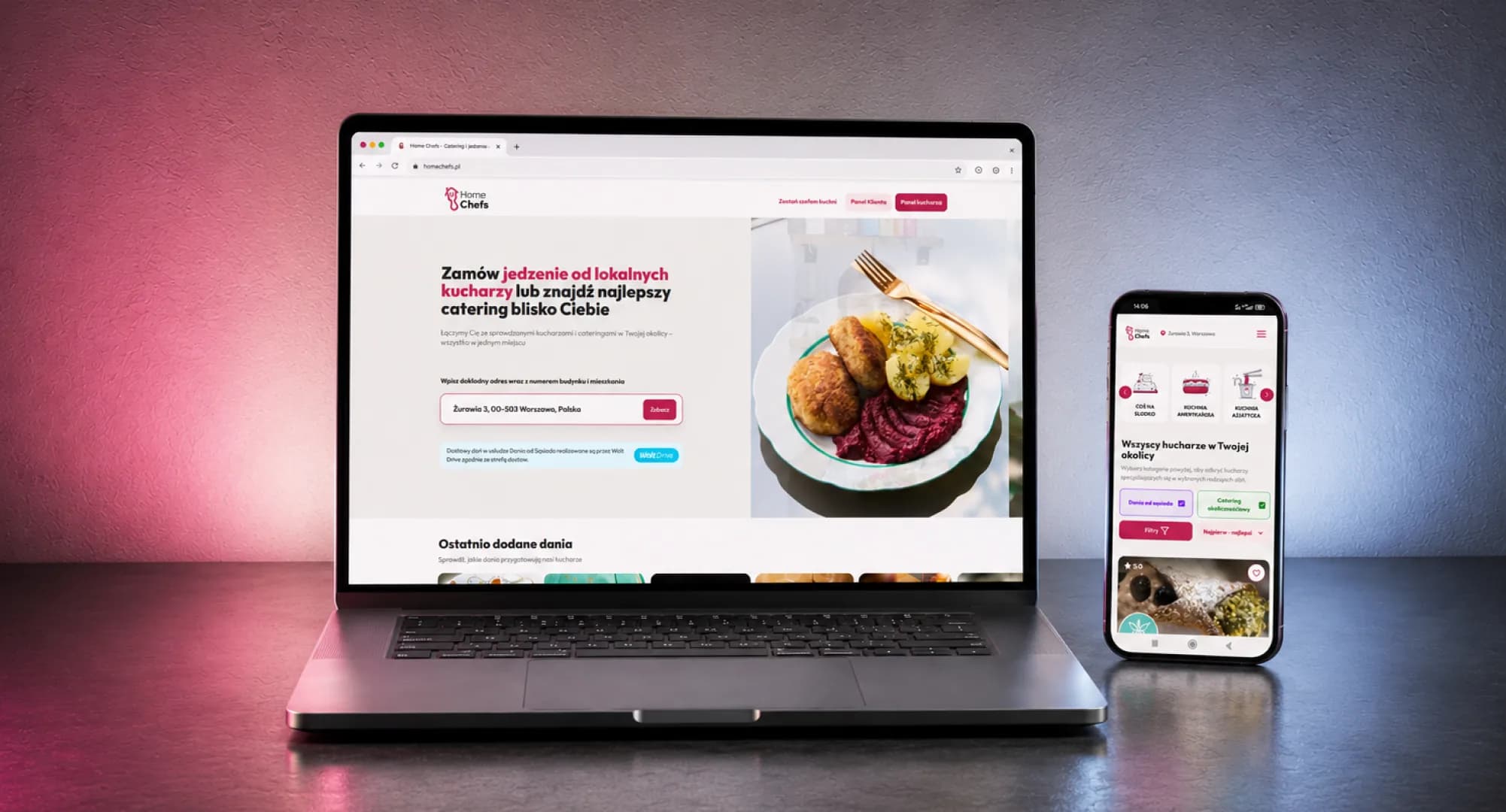 Marketplace domowych posiłków z dostawą przez Wolt. Legalna sprzdaż własnych potraw