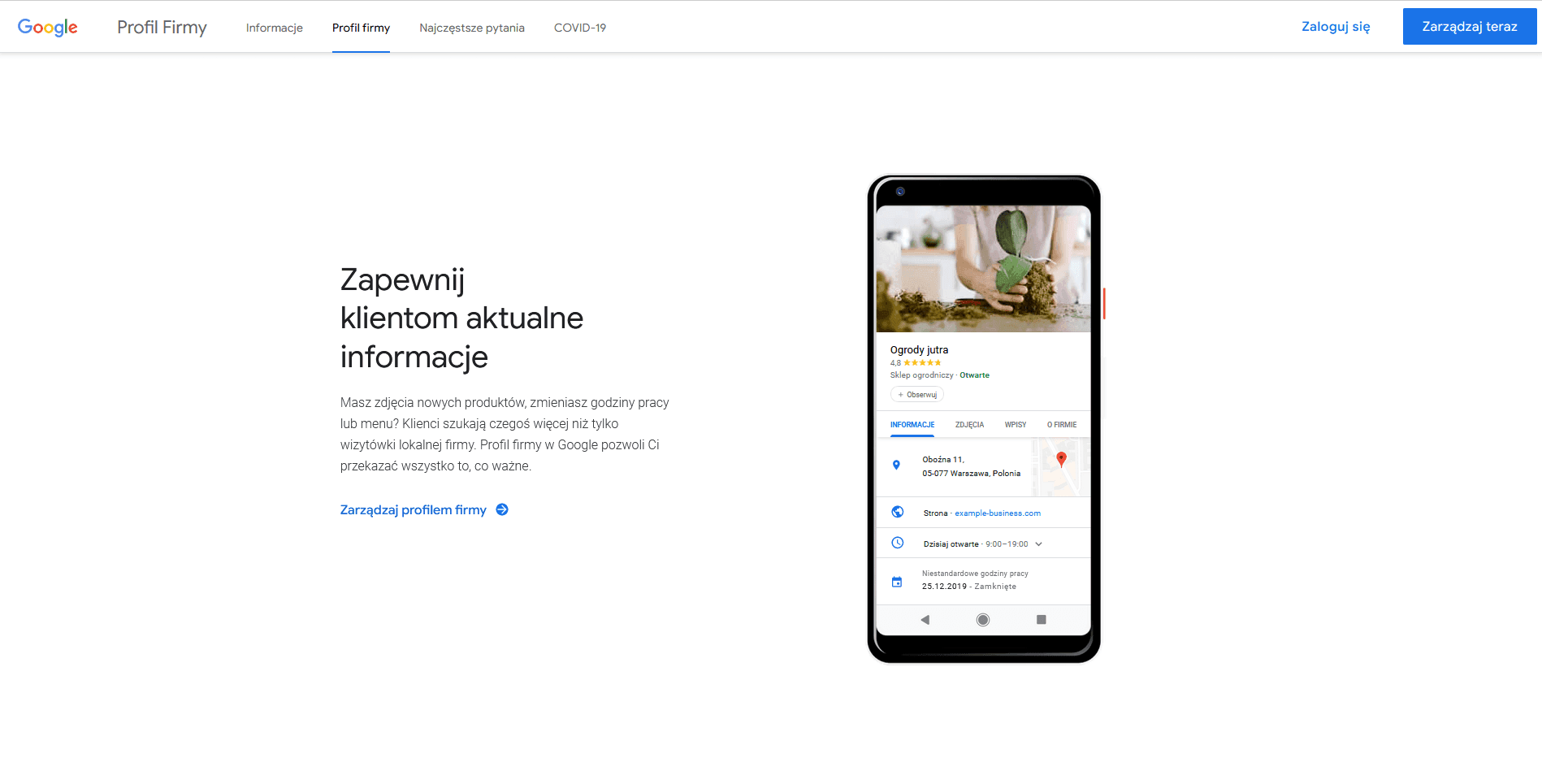 Google Moja Firma, czyli skuteczna wizytówka w wyszukiwarce