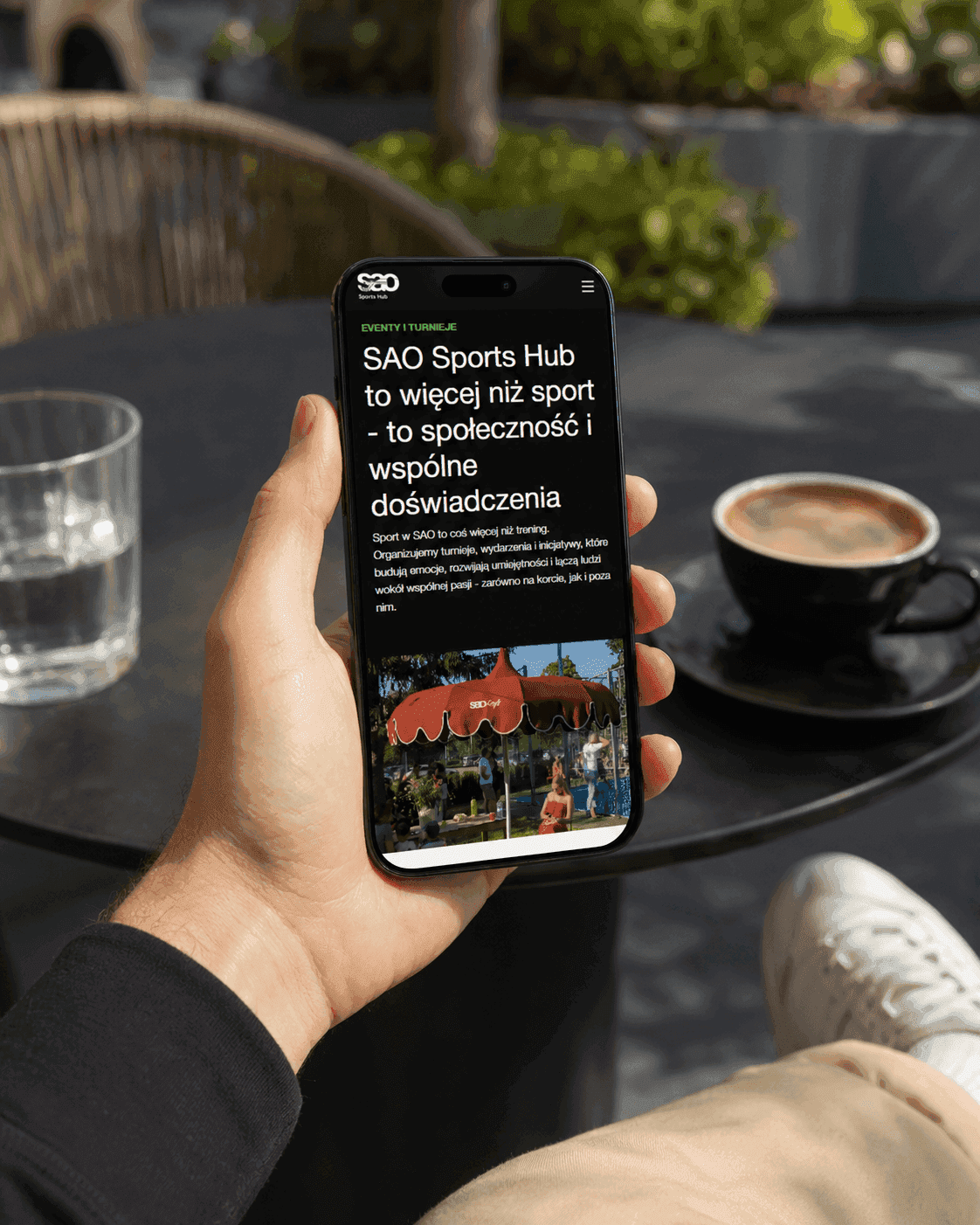 strona sao sports na ekranie telefonu