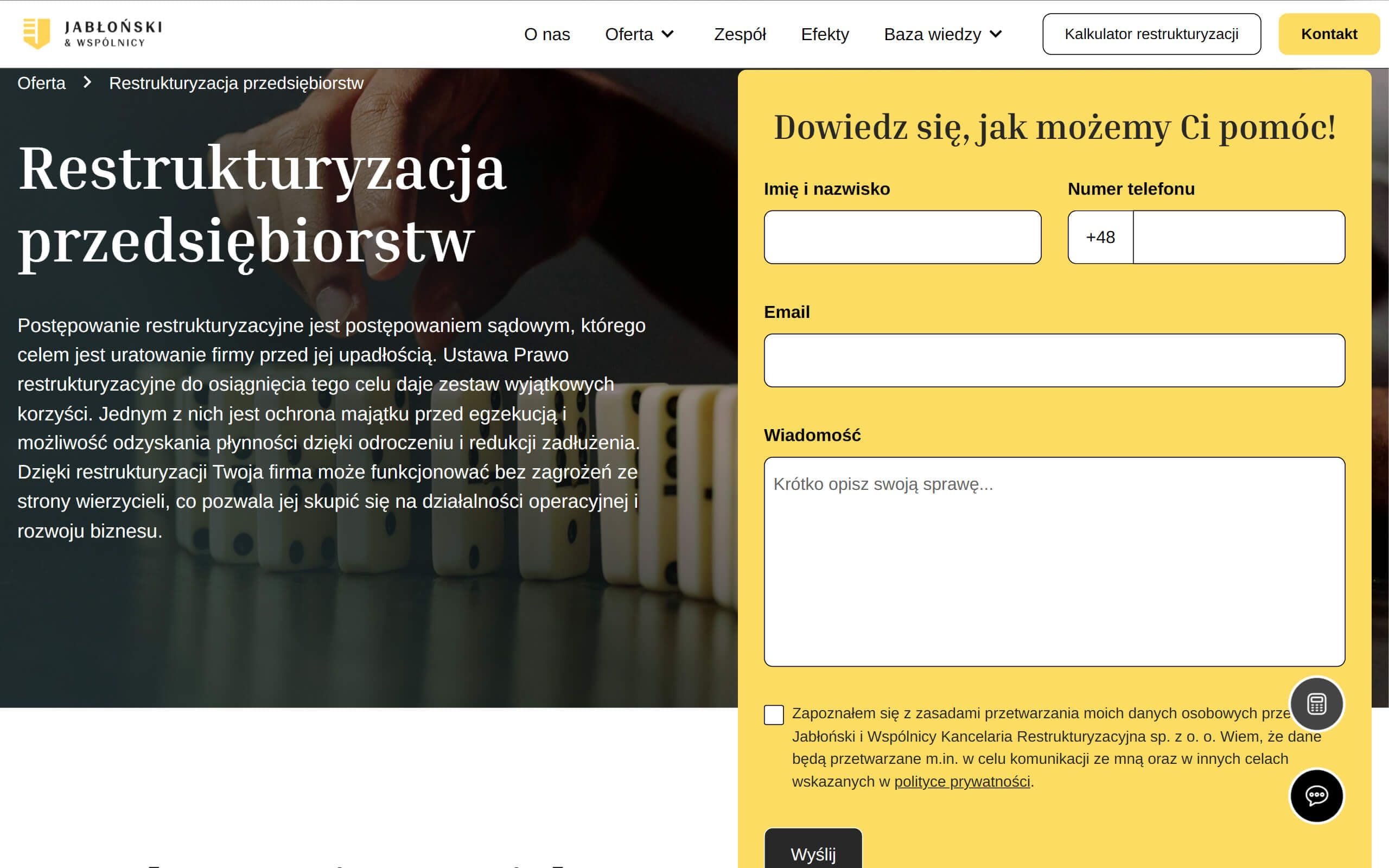 Jablonski-restrukturyzacja