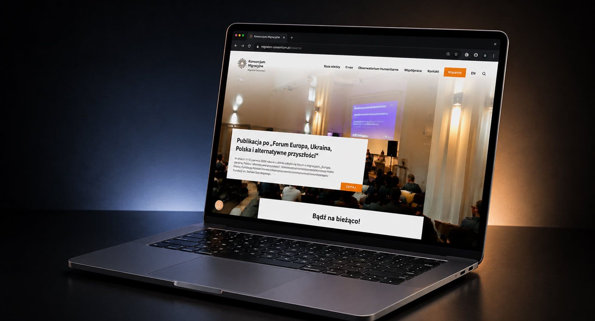 Konsorcjum Migracyjne — kadr karty projektu zrealizowanego przez Boring Owl