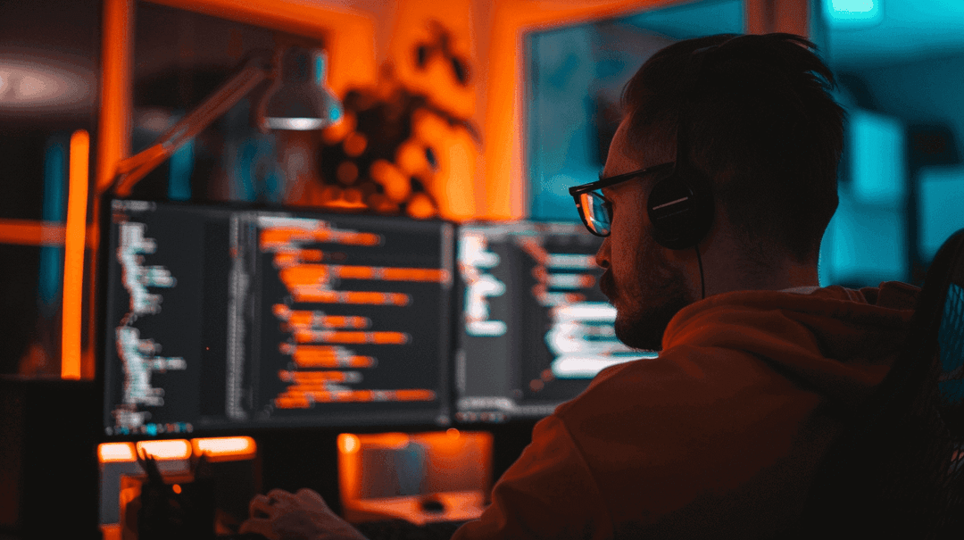 osoba używająca komputera, programista, React Query