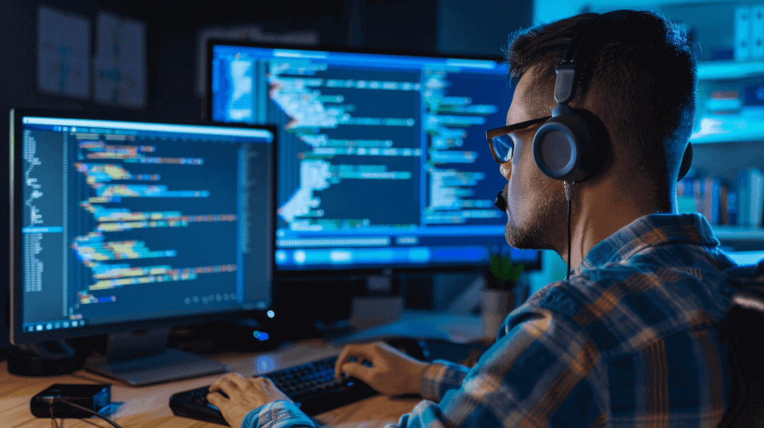 osoba używająca komputera, developer, Psutil w Pythonie