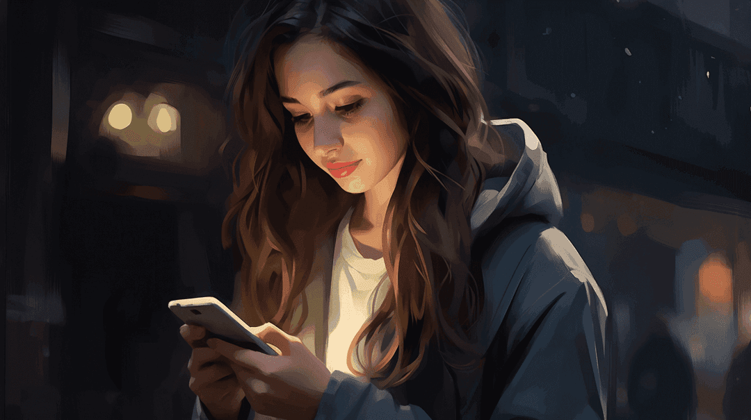 osoba używająca telefon, Długość scrollowania