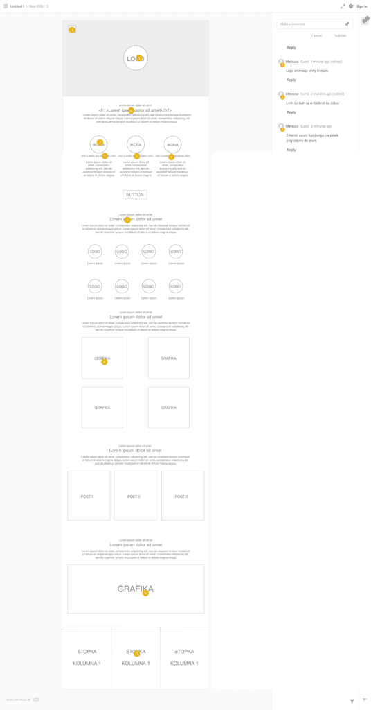 lowfi, makieta, mockup