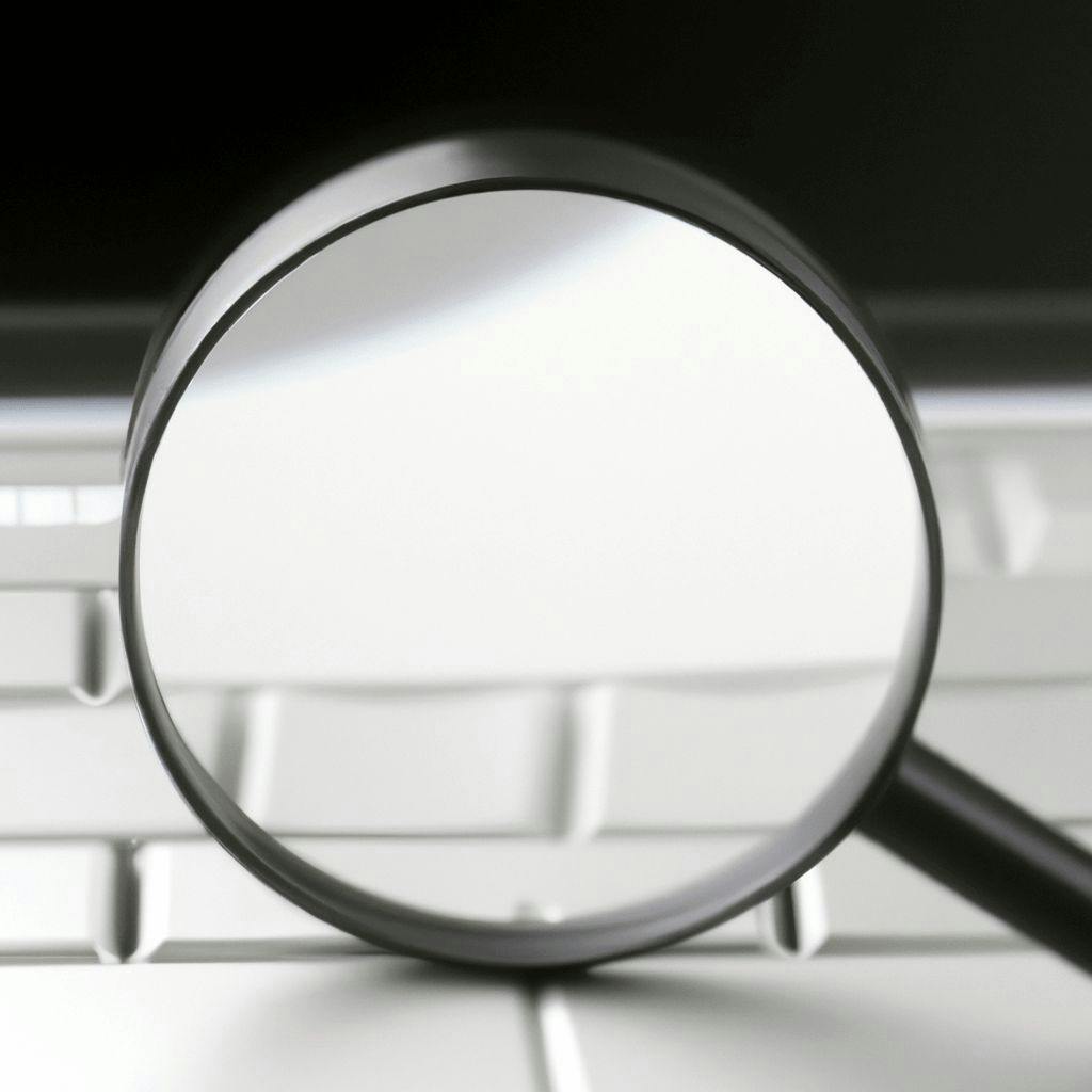 URL, magnifying glass, computer